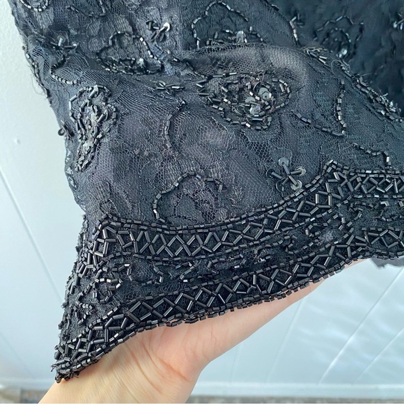 Candlelight & Champagne Black Beaded & Lace Cocktail Evening Top Plus Size 20W - Picture 7 of 16